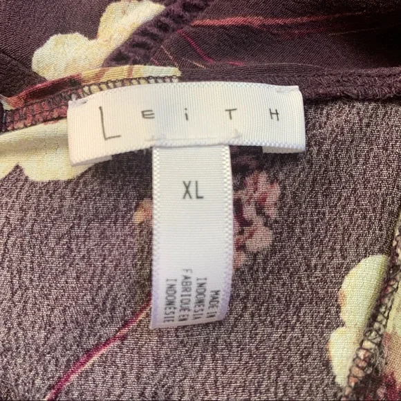 Leith Purple Foral Print Sleeveless Crop Top XL - Picture 6 of 9